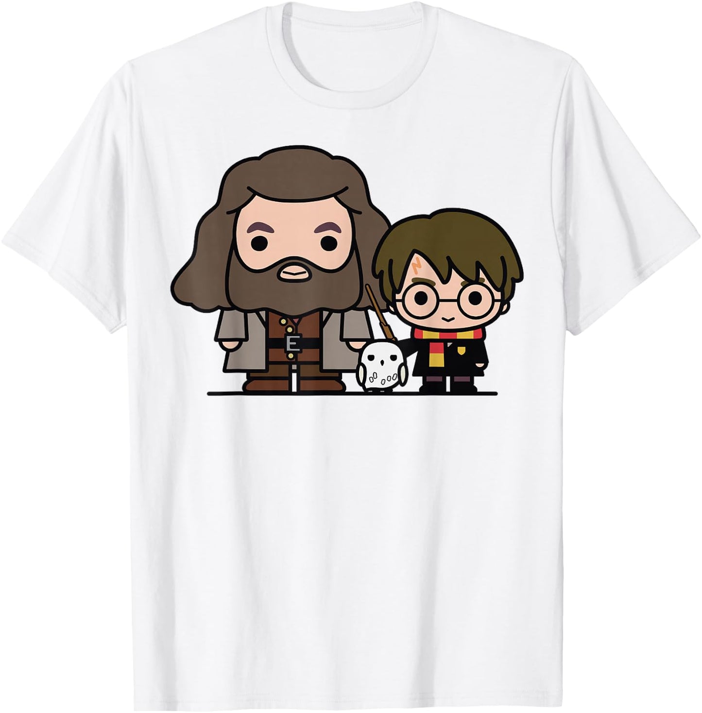 Harry Potter Hagrid & Hedwig Chibi Small T-Shirt - T-Shirt | White
