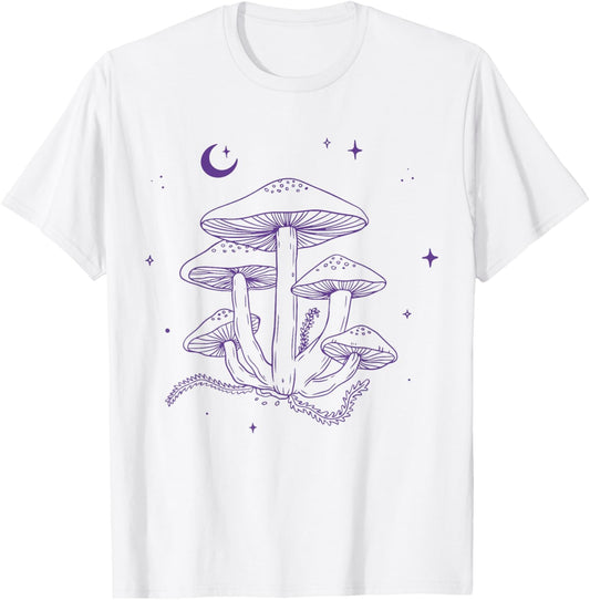 Goblincore Aesthetic Dark Academia Cottagecore Mushroom T-Shirt - T-Shirt | White