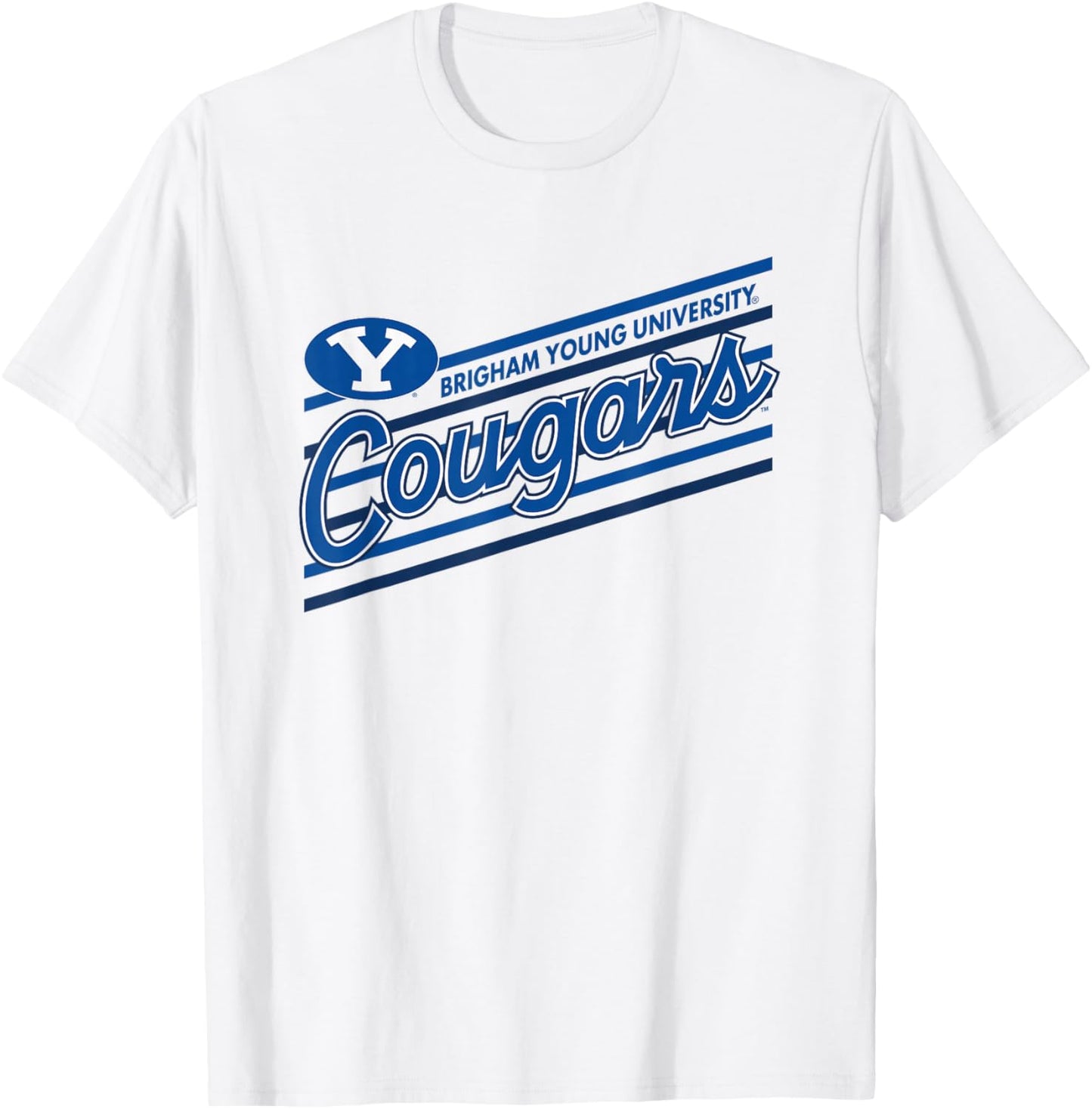 BYU Cougars Retro Performer White Officially Licensed T-Shirt - T-Shirt | White