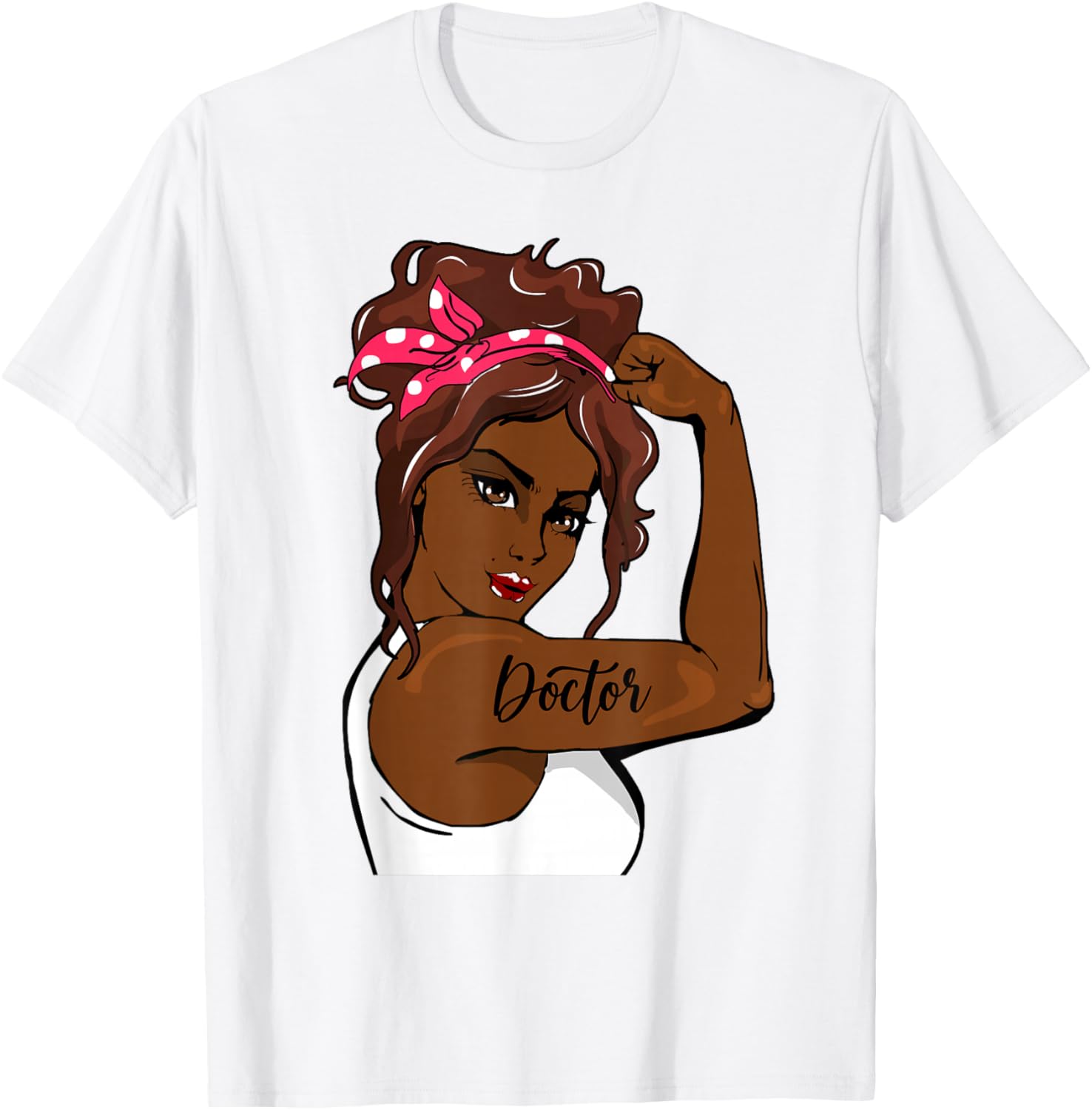 Black History Pin Up Rosie The Riveter Doctor T-Shirt - T-Shirt | White