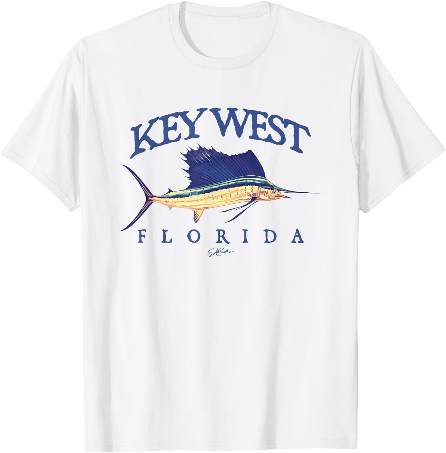 JCombs: Key West, FL, Vintage Sailfish T-Shirt - T-Shirt | White