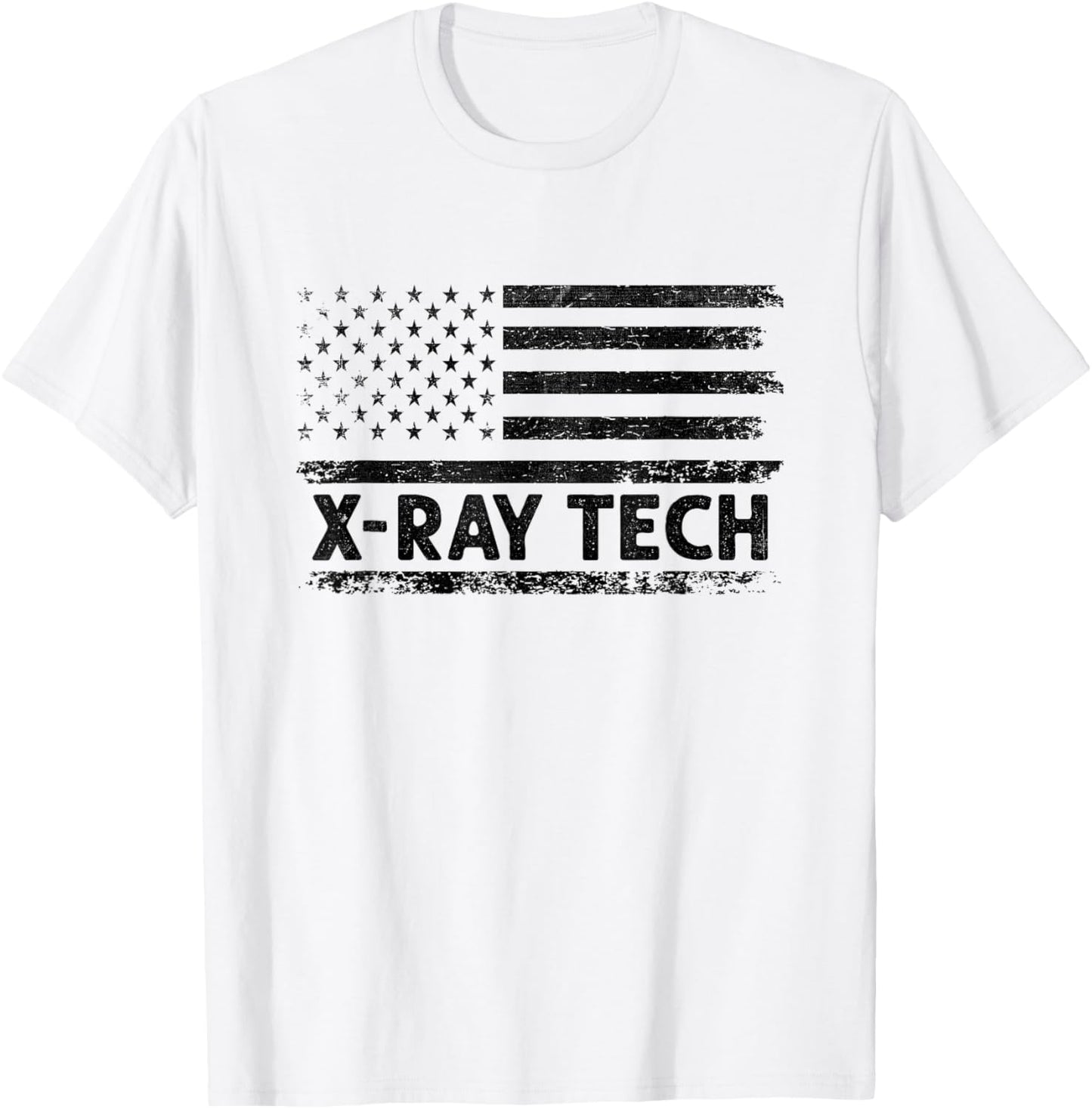 American USA Flag X-Ray Tech Radiology Radiologist Rad Tech T-Shirt - T-Shirt | White