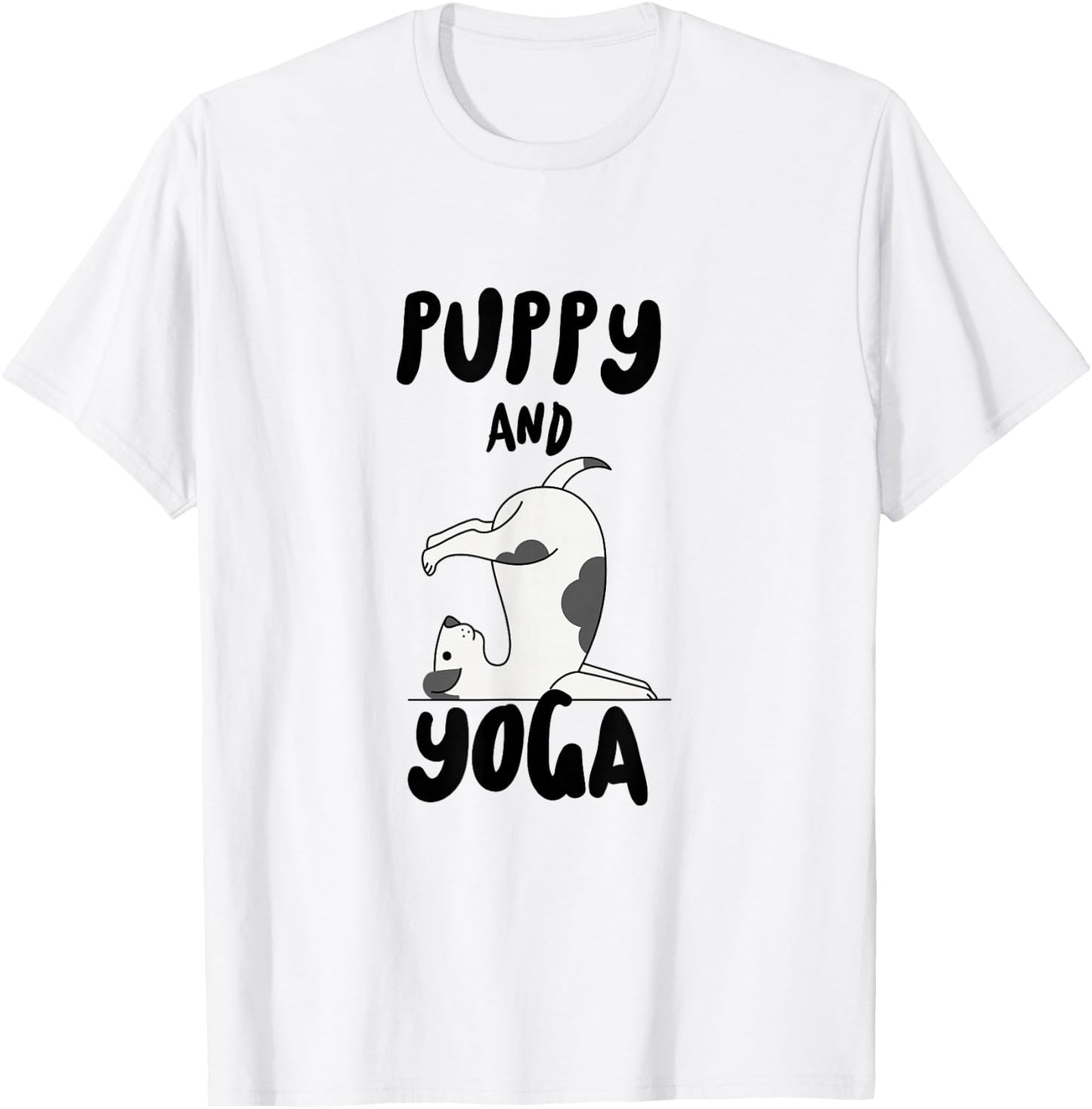 Puppy And Yoga T-Shirt - T-Shirt | White