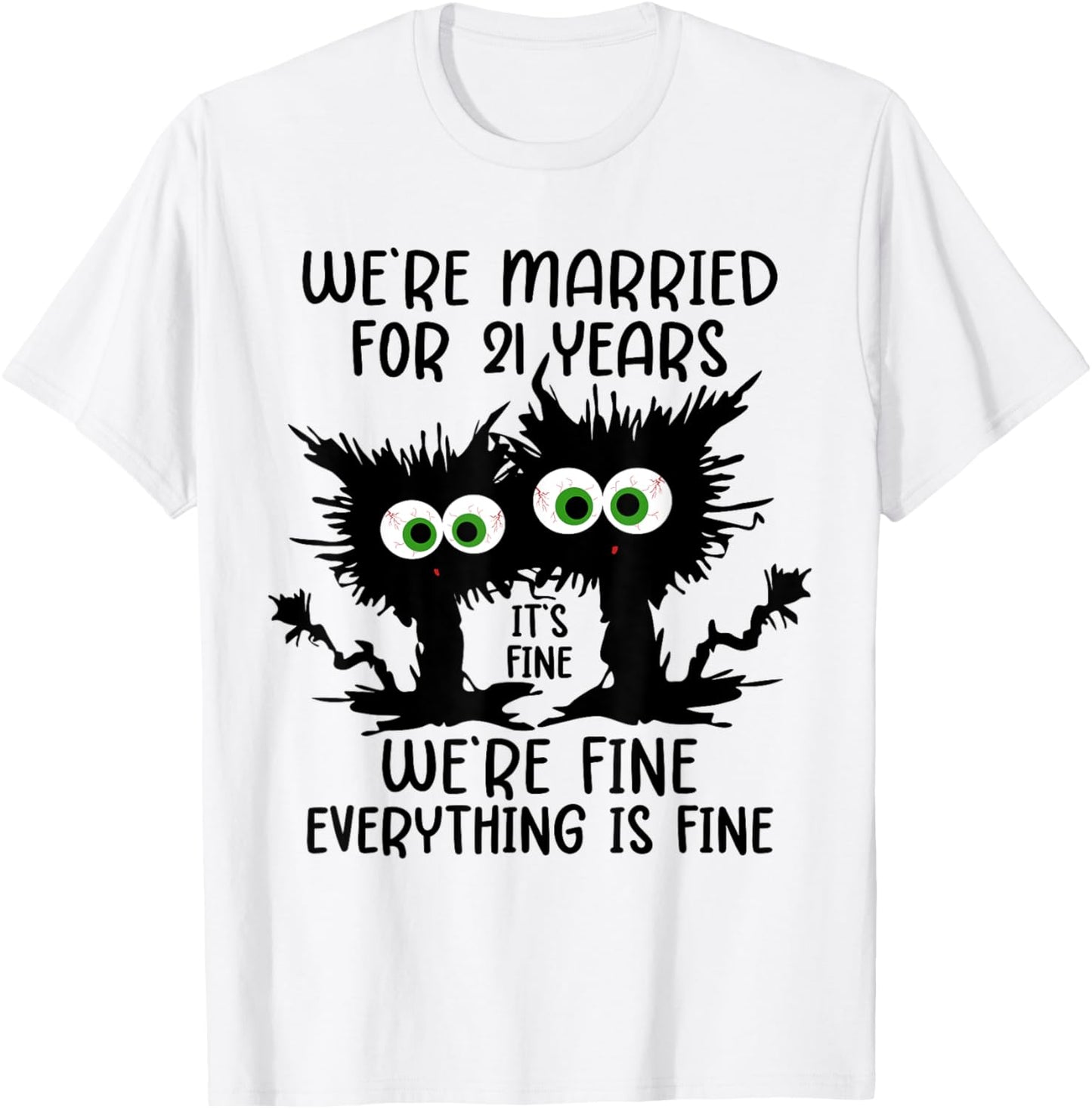 Nickel Wedding We're Married For 21 Years T-Shirt - T-Shirt | White