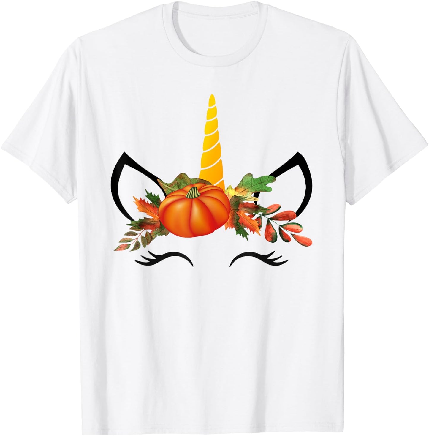 Cute Unicorn Pumpkin Shirts for Kids Halloween Thanksgiving T-Shirt - T-Shirt | White