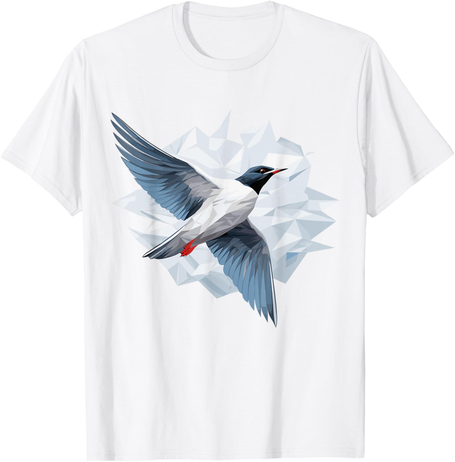 Arctic Tern Bird Geometric Patten Art, Cute Arctic Tern Love T-Shirt - T-Shirt | White