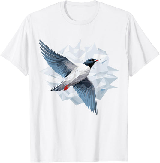 Arctic Tern Bird Geometric Patten Art, Cute Arctic Tern Love T-Shirt - T-Shirt | White