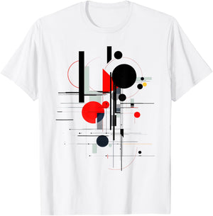 Art Abstract Motif Painting Artwork Geometric T-Shirt - T-Shirt | White