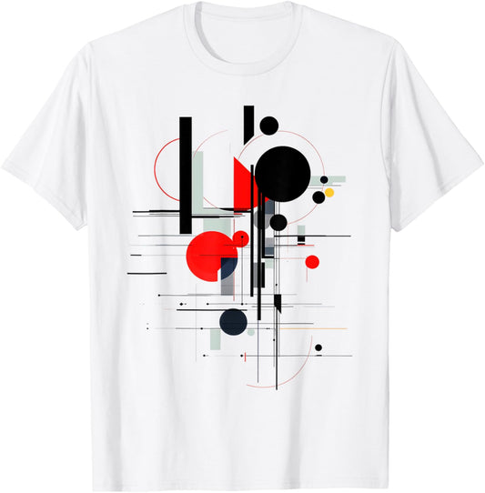 Art Abstract Motif Painting Artwork Geometric T-Shirt - T-Shirt | White