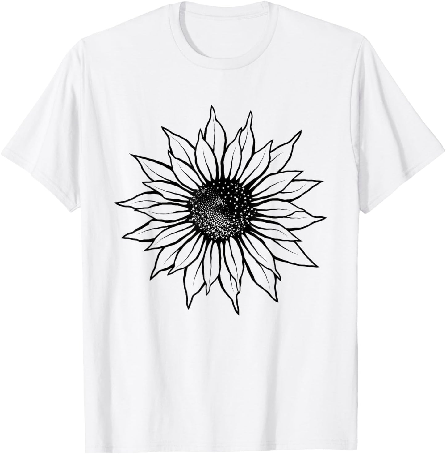 Sunflower Shirt Women Men Cute Floral Graphic Casual Summer T-Shirt - T-Shirt | White