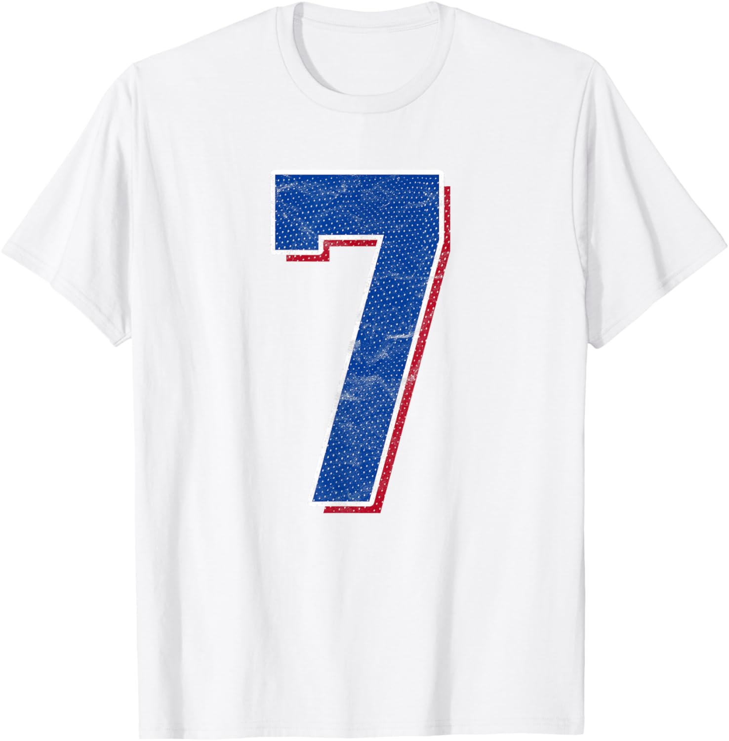 Number 7 Numbered Uniform Sports Team Jersey 7th Birthday T-Shirt - T-Shirt | White