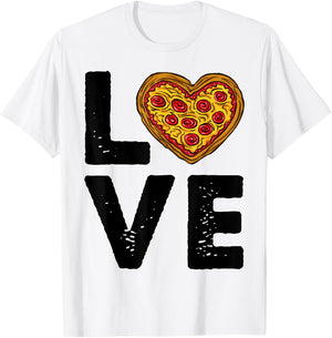 Love Pizza Girl Funny Women Gift T-Shirt - T-Shirt | White