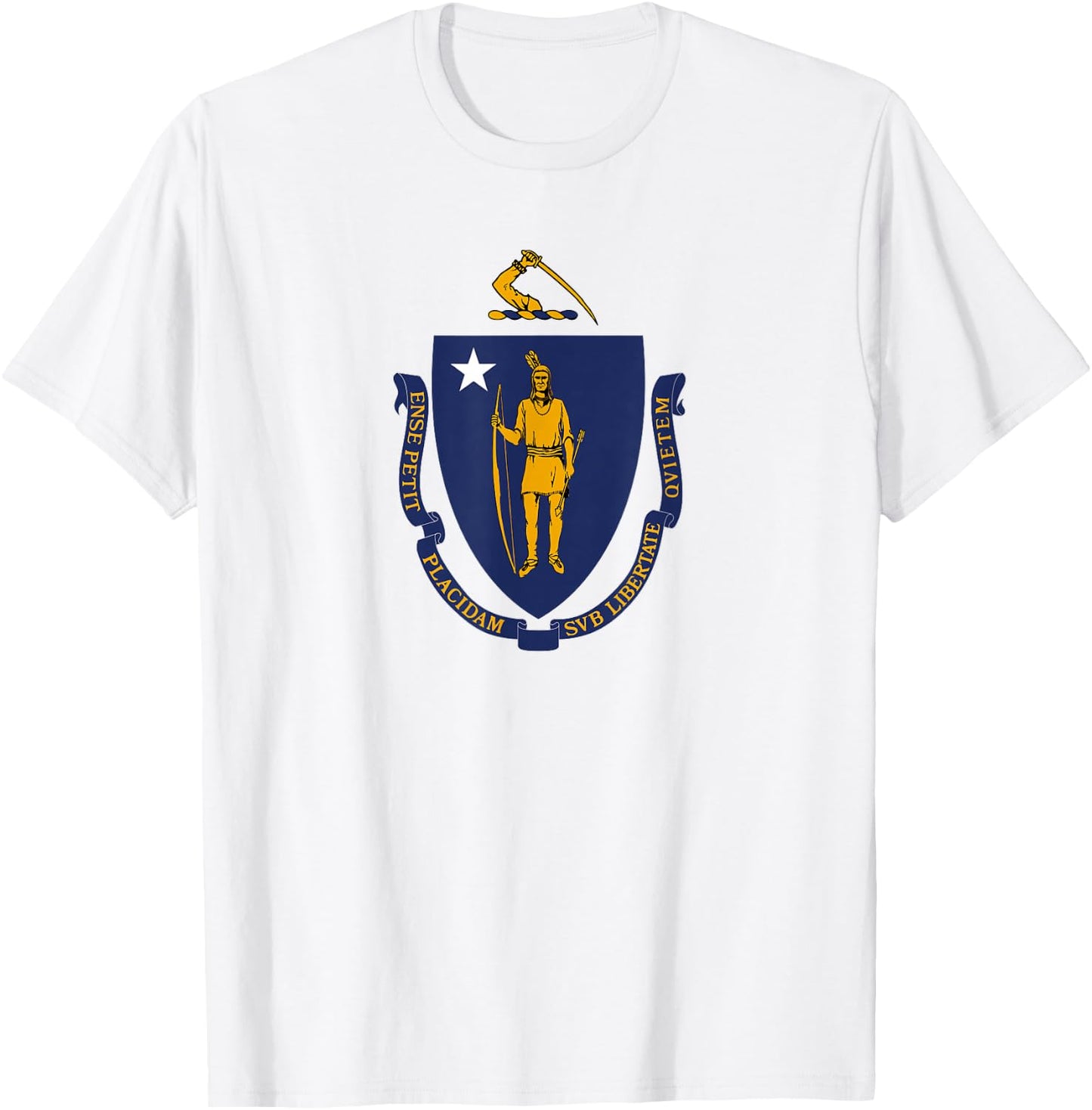 Flag of Massachusetts T-Shirt - T-Shirt | White