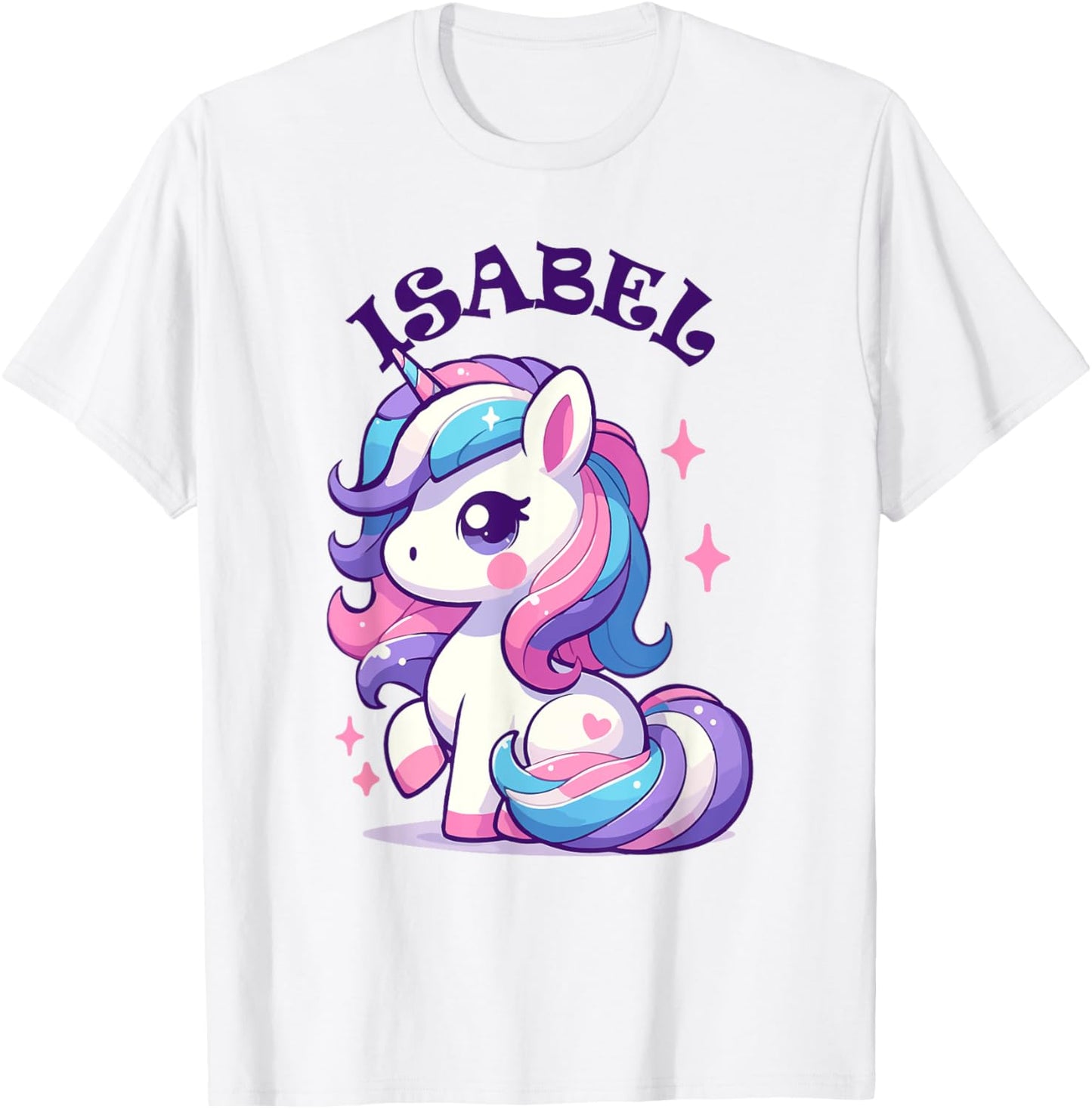 Isabel Cute Unicorn Design for Girls Name Isabel T-Shirt - T-Shirt | White