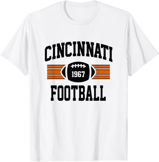 Cincinnati Football Athletic Vintage Sports Team Fan T-Shirt - T-Shirt | White