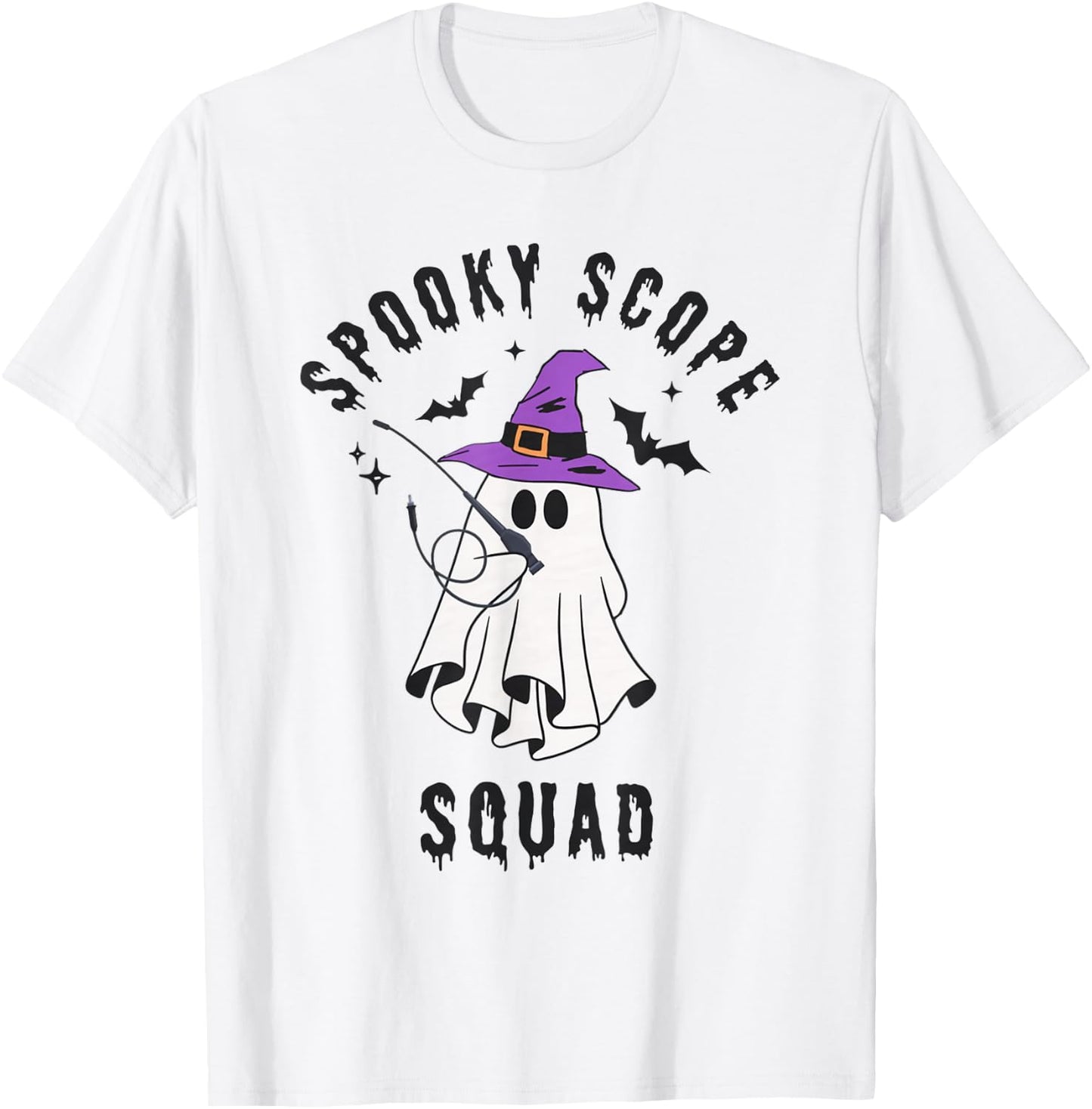 Spooky Scope Squad Halloween Ghost GI Nurse Endoscopy Nurse T-Shirt - T-Shirt | White