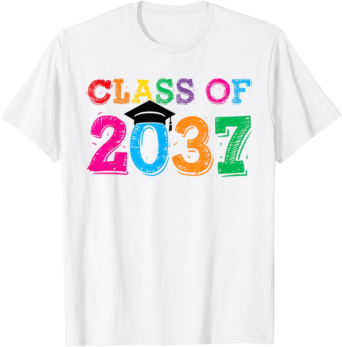 Class Of 2037 Grow With Me Shirt, Class 2037 Graduation T-Shirt - T-Shirt | White