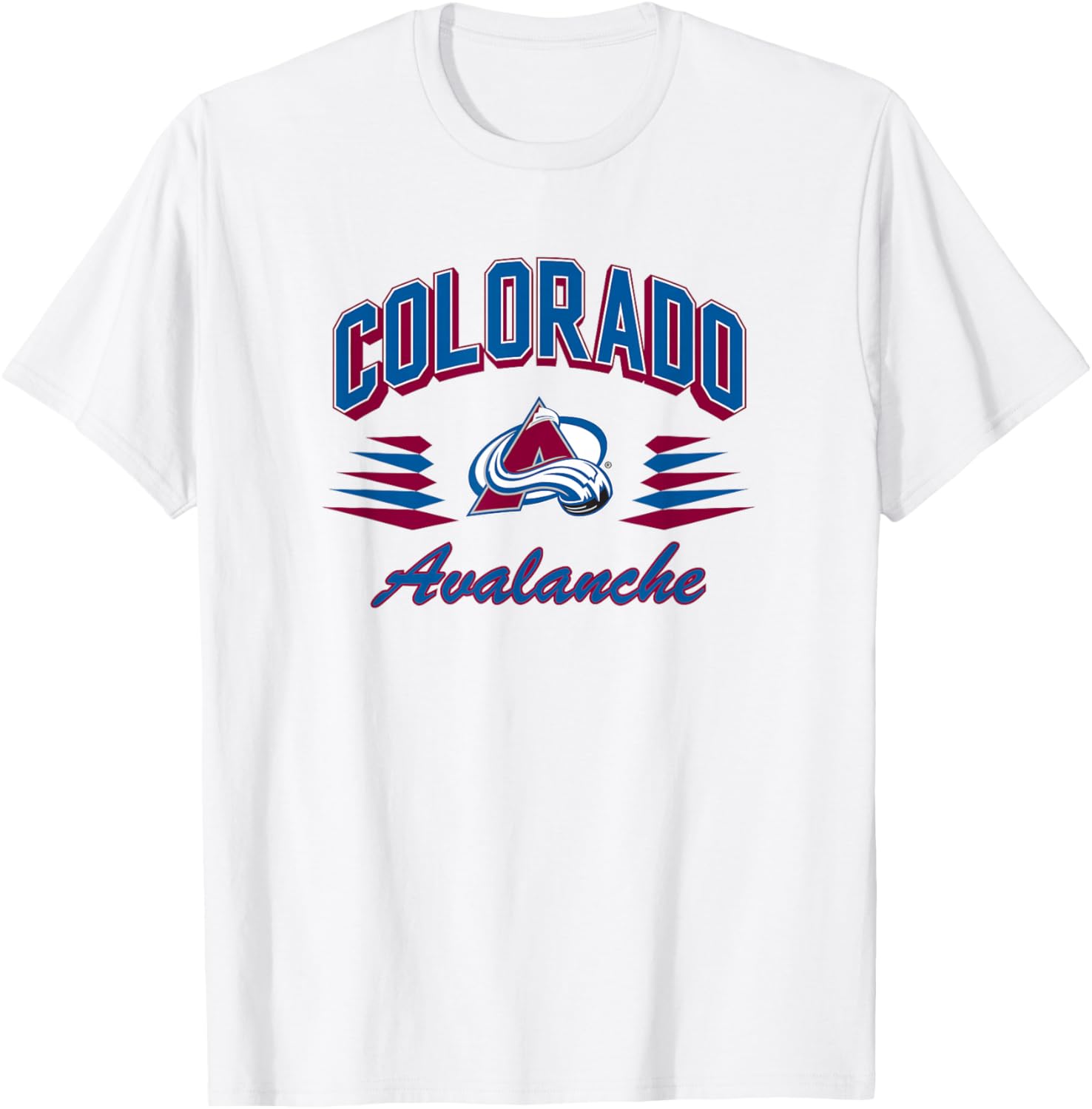 Colorado Avalanche Retro Diamond Gray Officially Licensed T-Shirt - T-Shirt | White