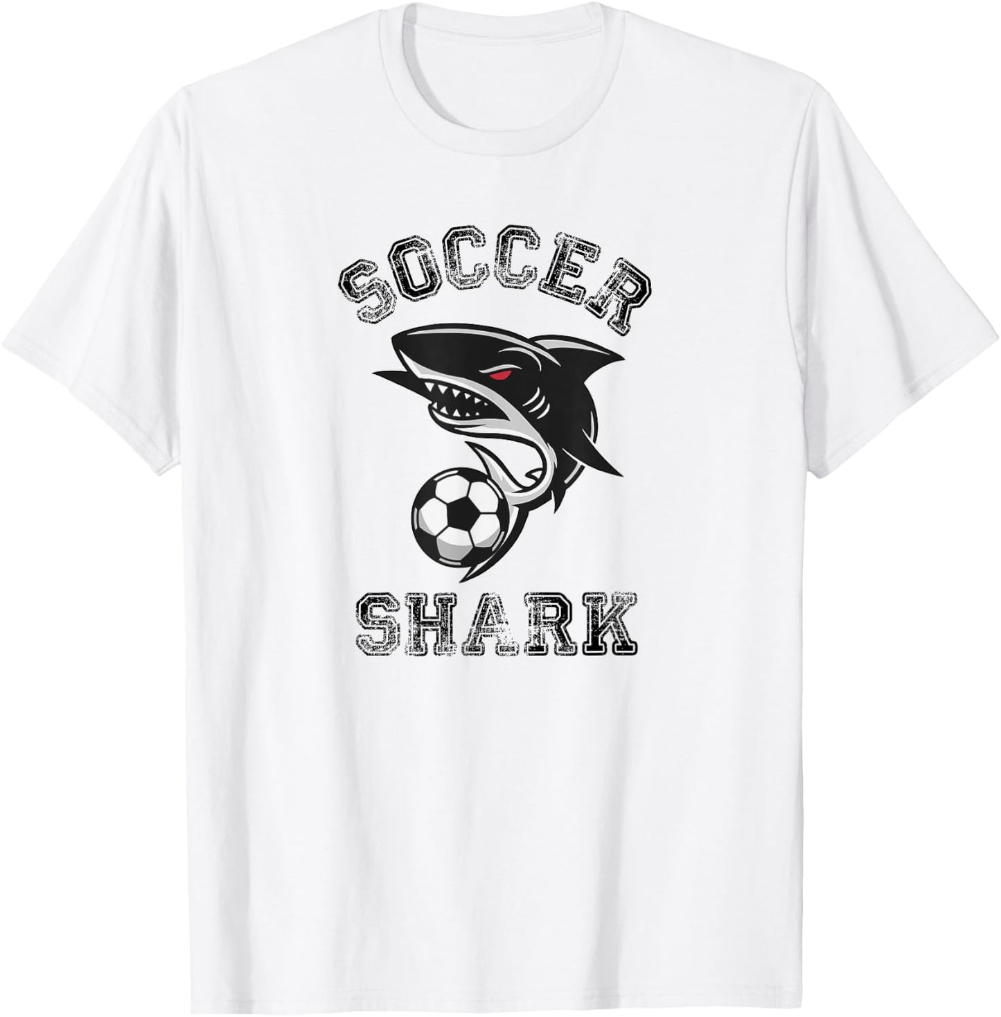 Soccer Shark Graphic T-Shirt - T-Shirt | White