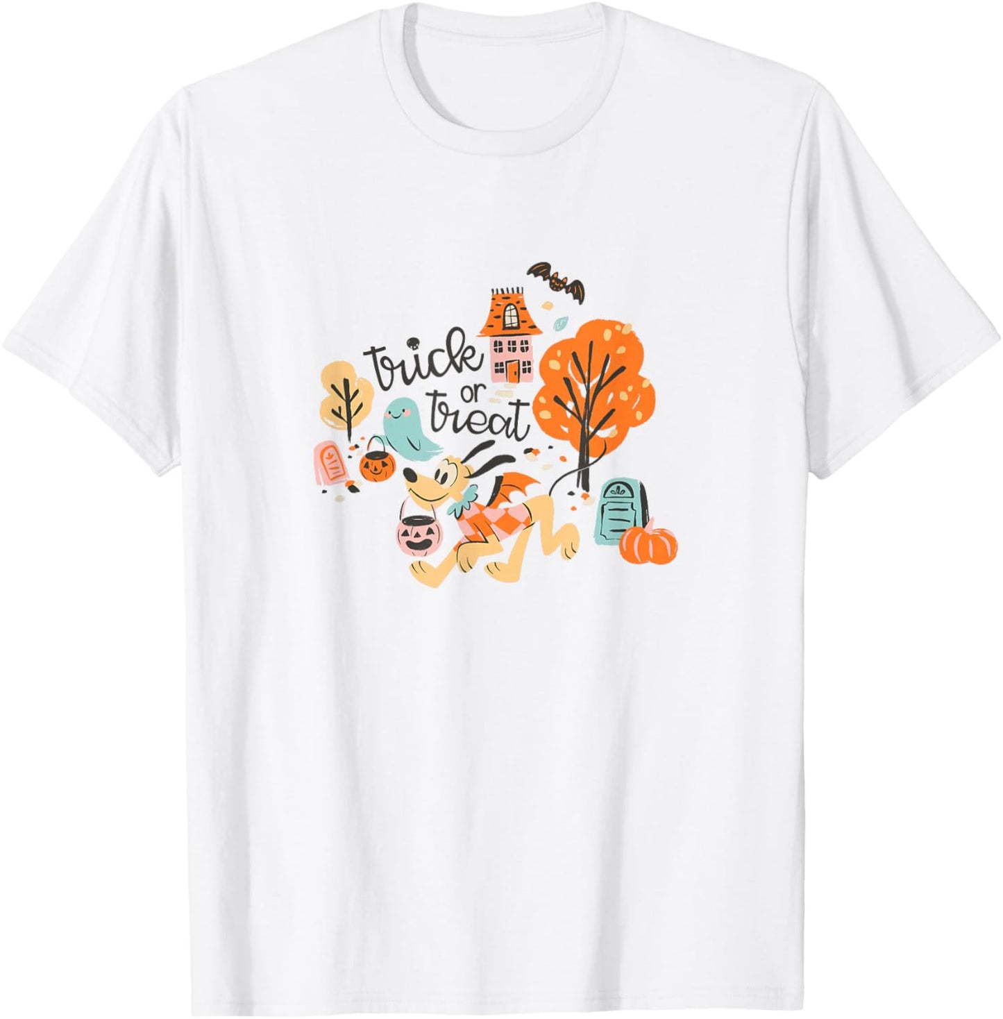 Disney Mickey and Friends Halloween Trick Or Treat Pluto T-Shirt - T-Shirt | White