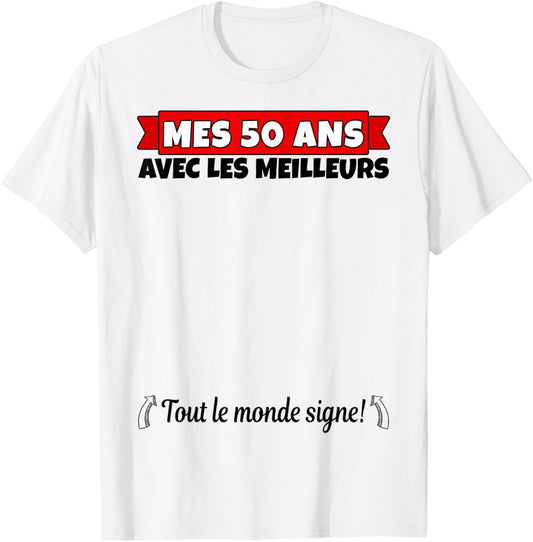 50 Years to Sign 50 Years Anniversary Man Woman Anniv 50 T-Shirt - T-Shirt | White
