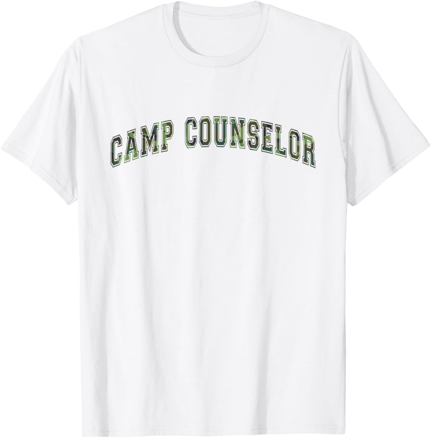 Camo CAMP COUNSELOR Summer Campground Crew Trainer Director T-Shirt - T-Shirt | White