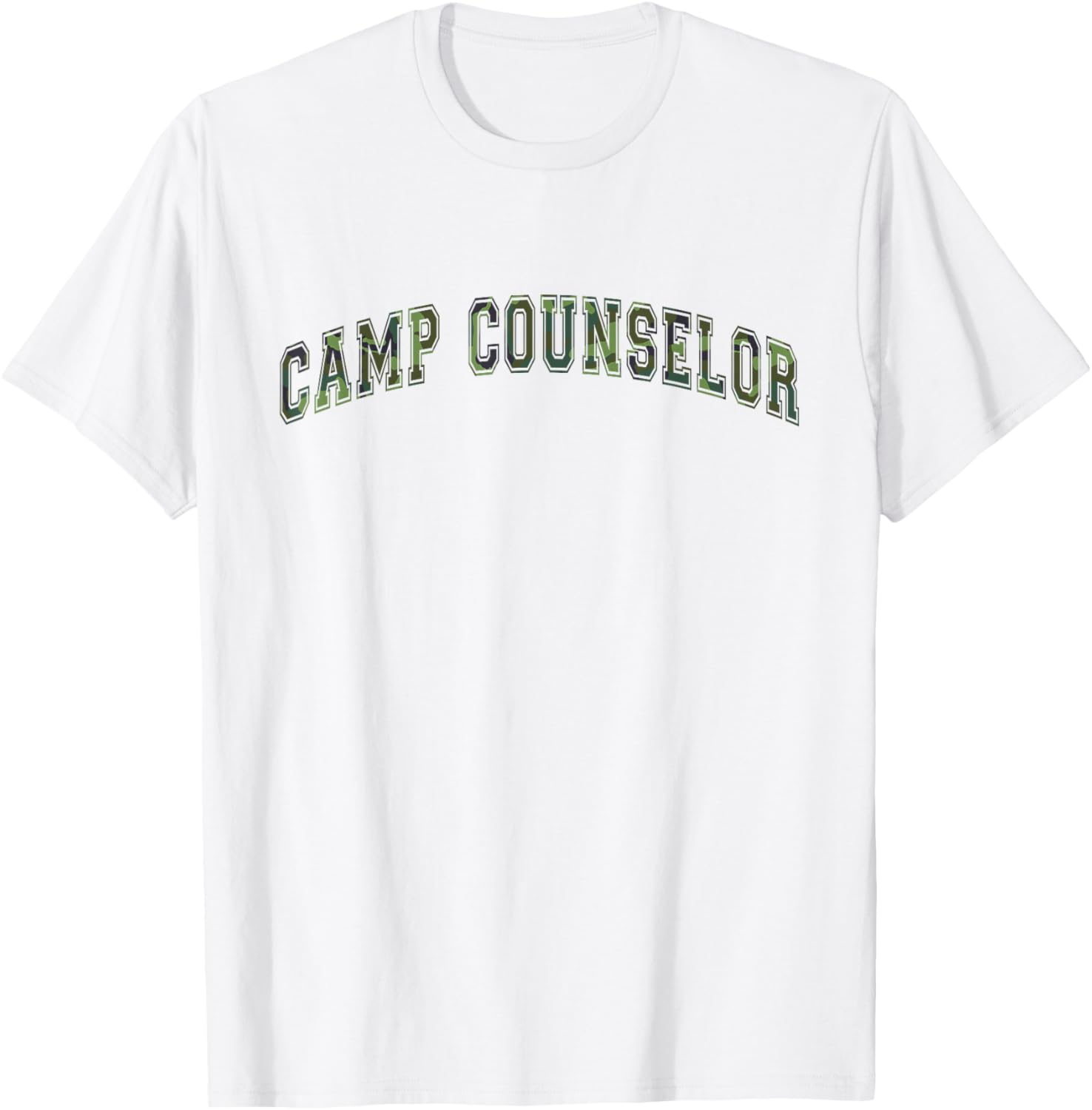 Camo CAMP COUNSELOR Summer Campground Crew Trainer Director T-Shirt - T-Shirt | White