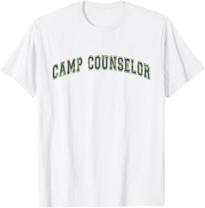 Camo CAMP COUNSELOR Summer Campground Crew Trainer Director T-Shirt - T-Shirt | White