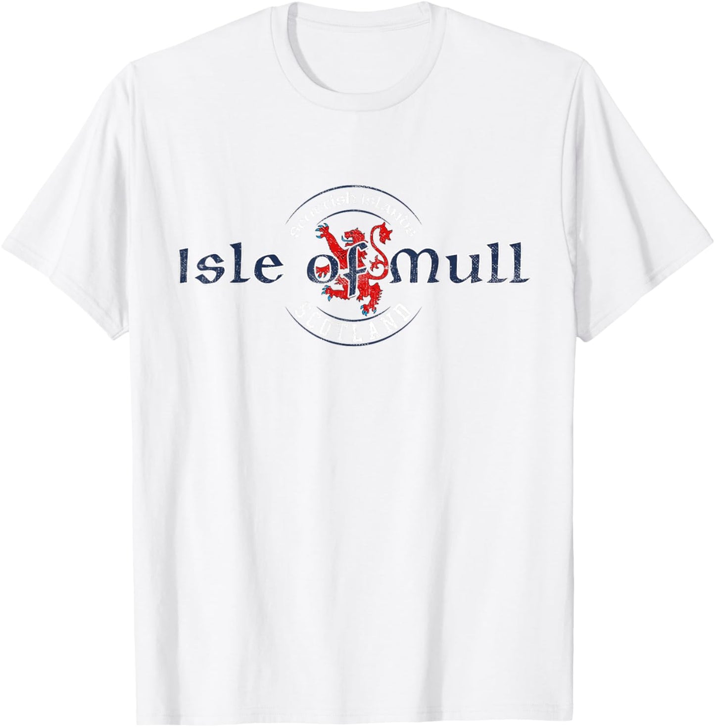 Isle of Mull Scotland Scottish Islands Distressed T-Shirt - T-Shirt | White