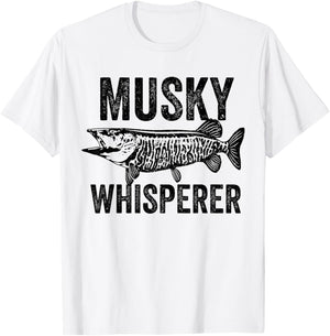 Musky Fisherman Gift | Muskie Whisperer, Canadian Fishing T-Shirt - T-Shirt | White