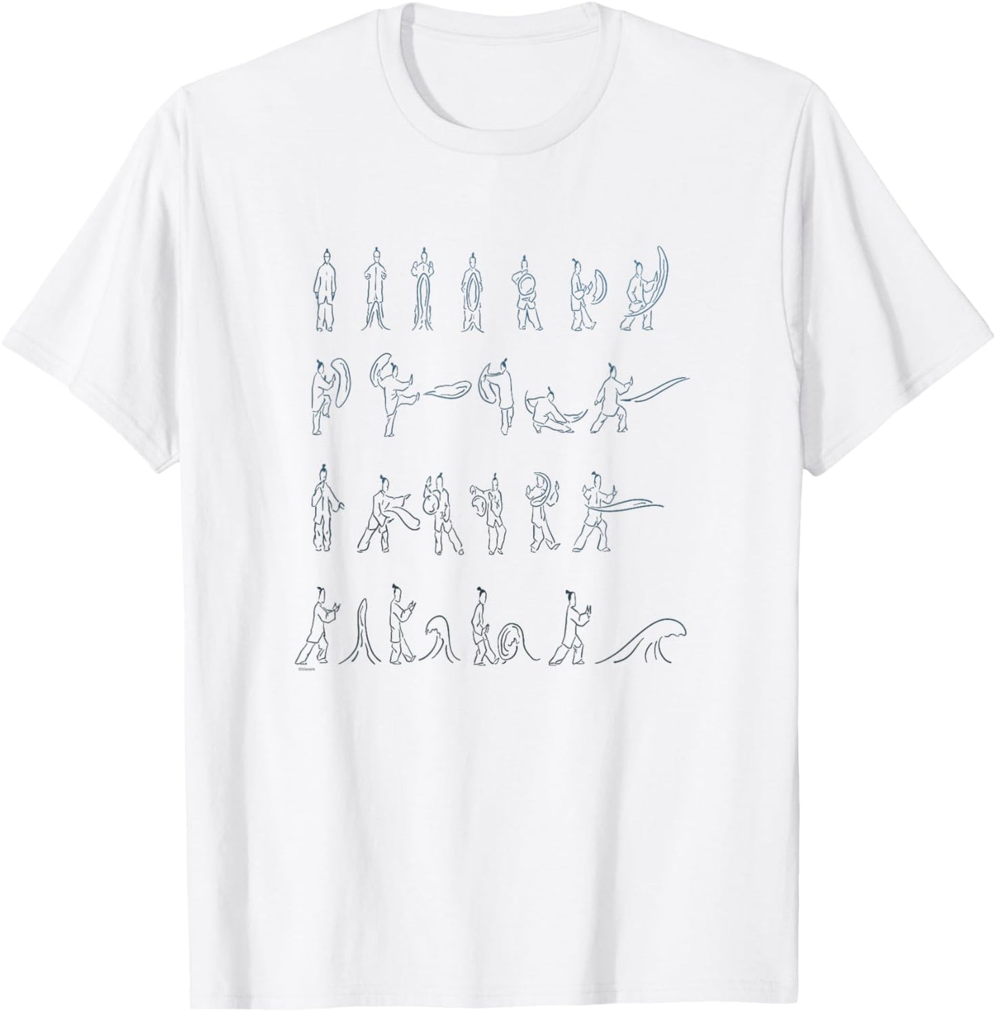 Avatar: The Last Airbender Waterbending Scroll Postures T-Shirt - T-Shirt | White