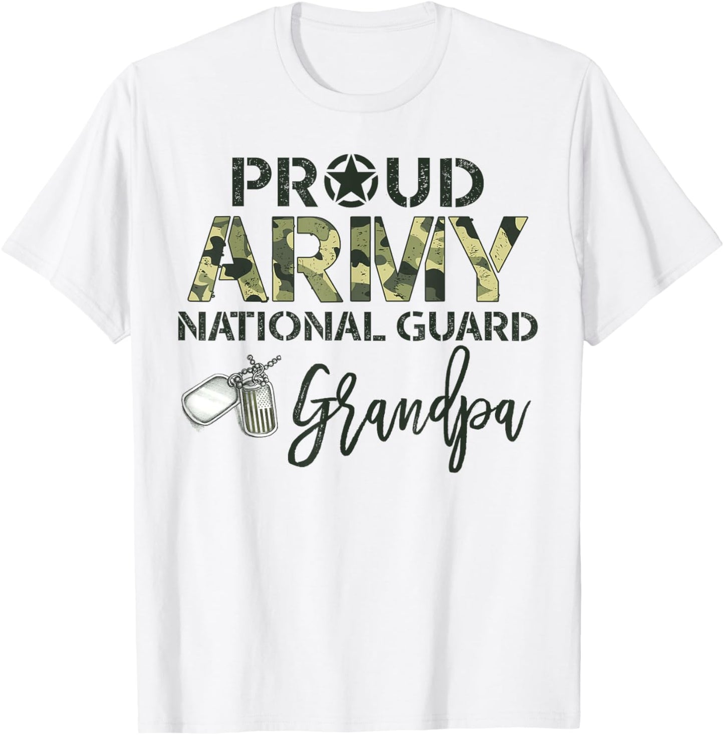 Proud Army National Guard Grandpa Military Family Matching T-Shirt - T-Shirt | White