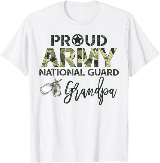 Proud Army National Guard Grandpa Military Family Matching T-Shirt - T-Shirt | White