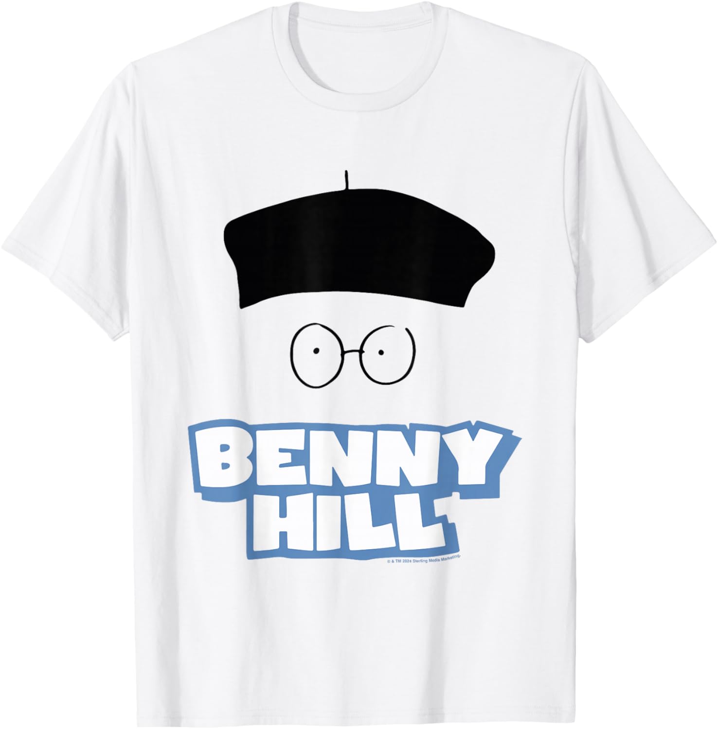 Comedian Classic Specs and Beret T-Shirt - T-Shirt | White