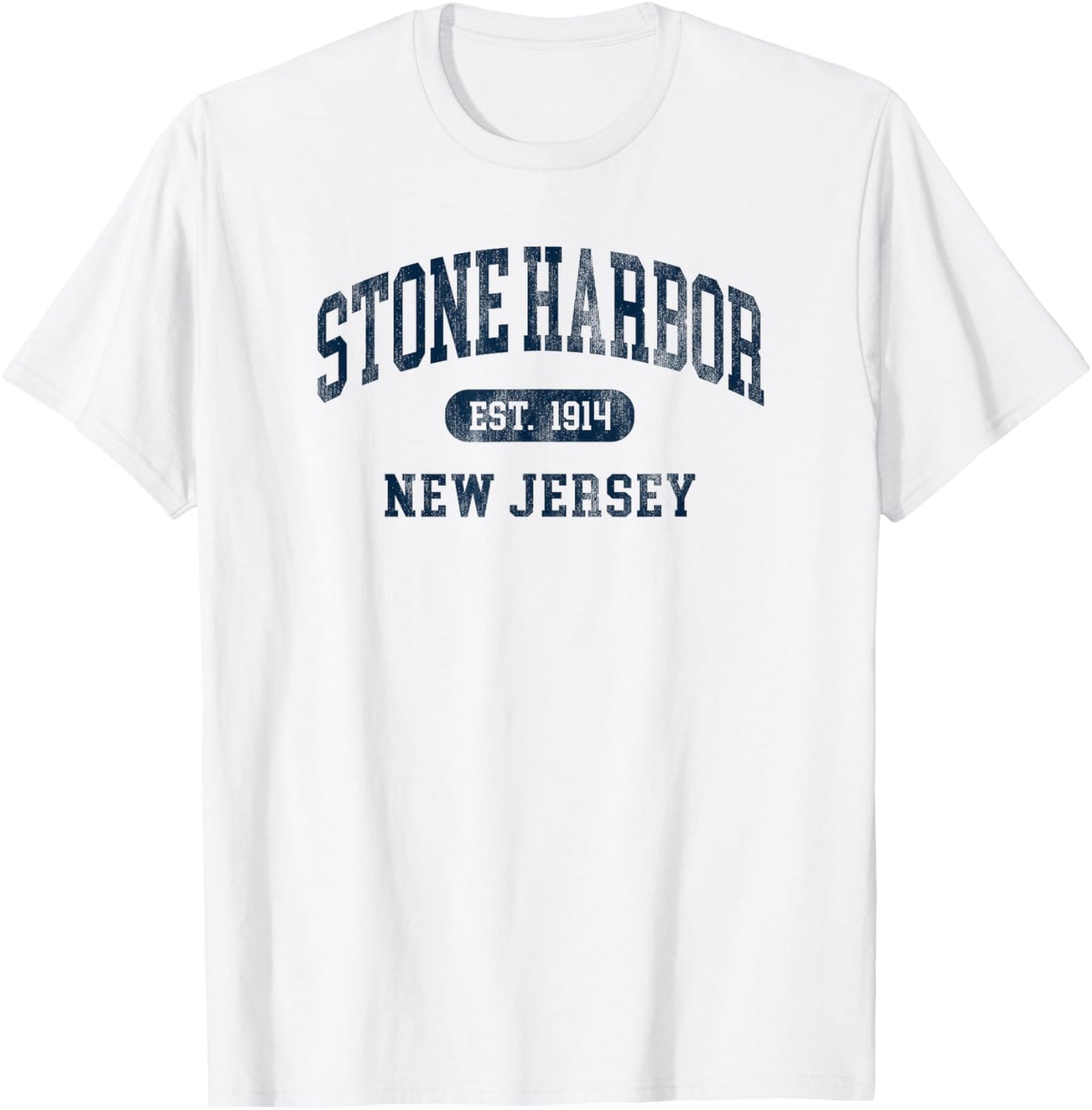 Stone Harbor New Jersey Retro Preppy Throwback T-Shirt - T-Shirt | White