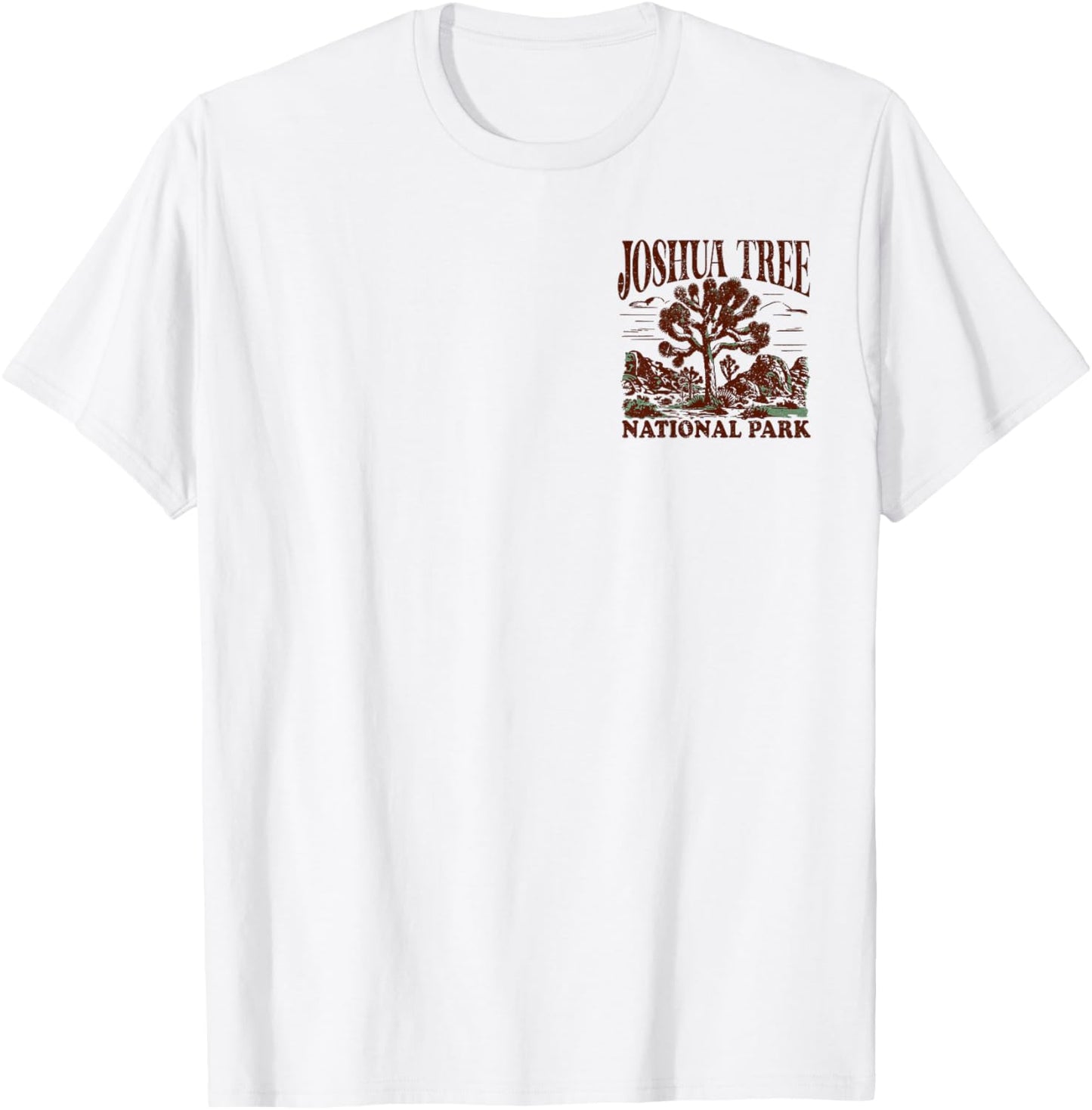 Joshua Tree Vintage Distressed Front and Back T-Shirt - T-Shirt | White