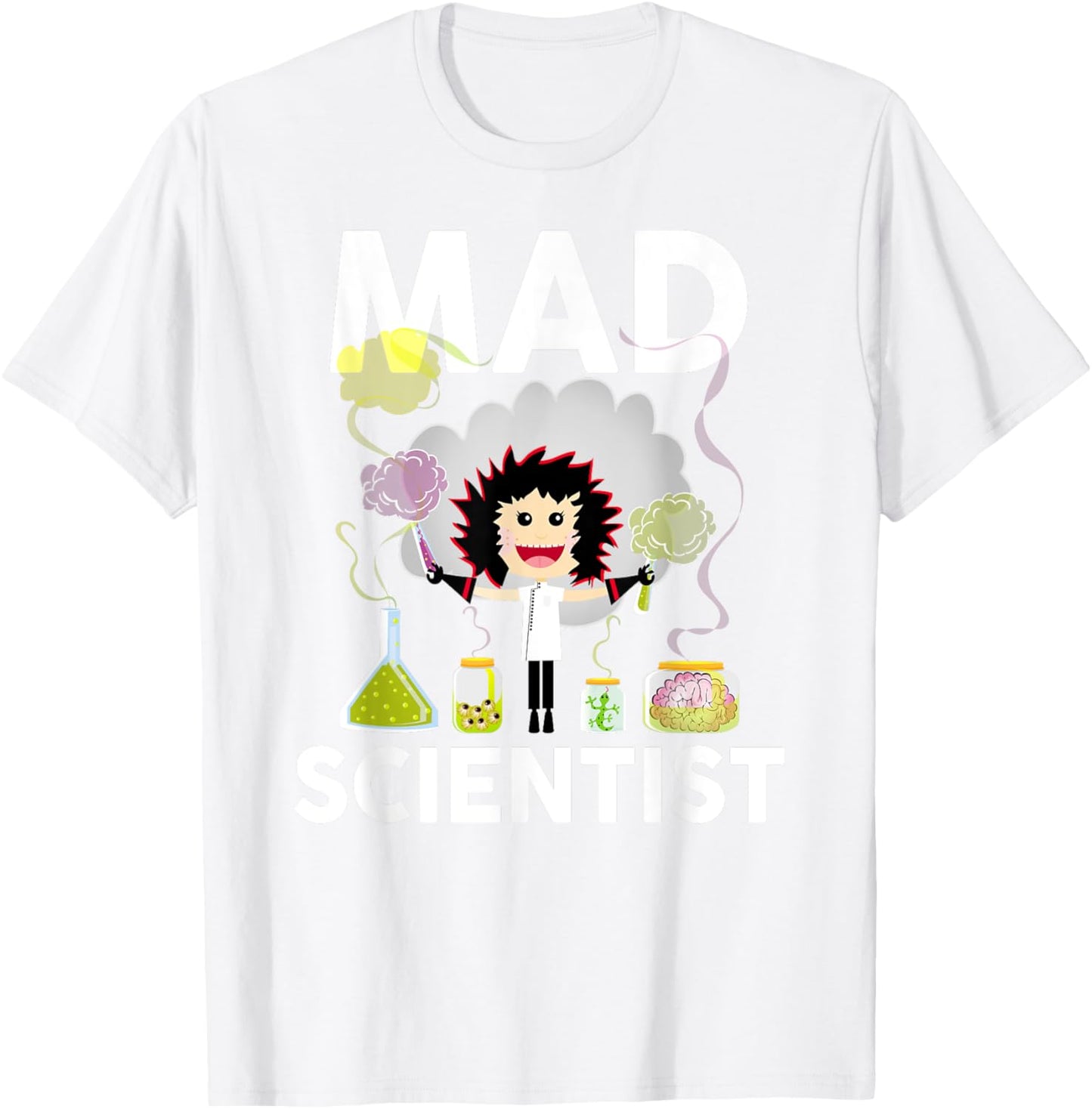 Mad Scientist Shirt Kids Boys Youth Adult Funny Science T-Shirt - T-Shirt | White