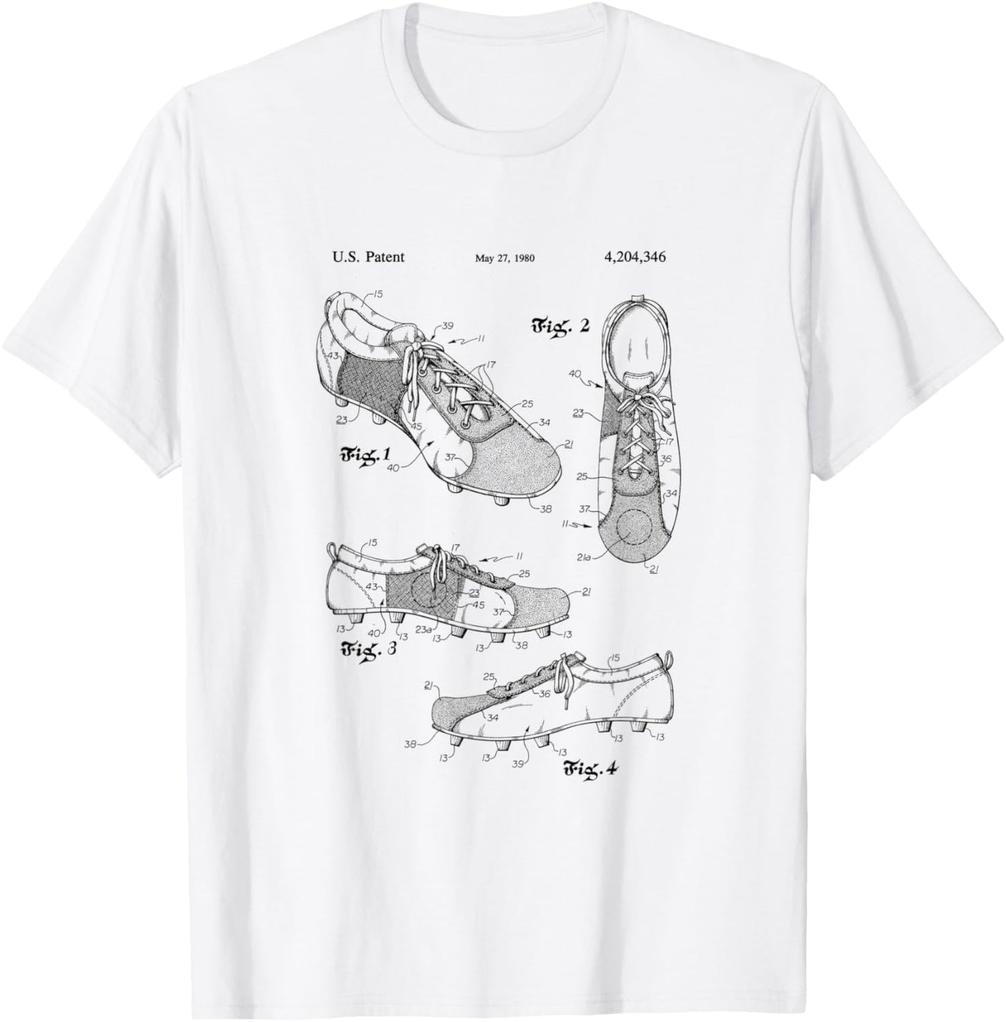 Football Soccer Cleat Shoe Design Patent T-Shirt - T-Shirt | White