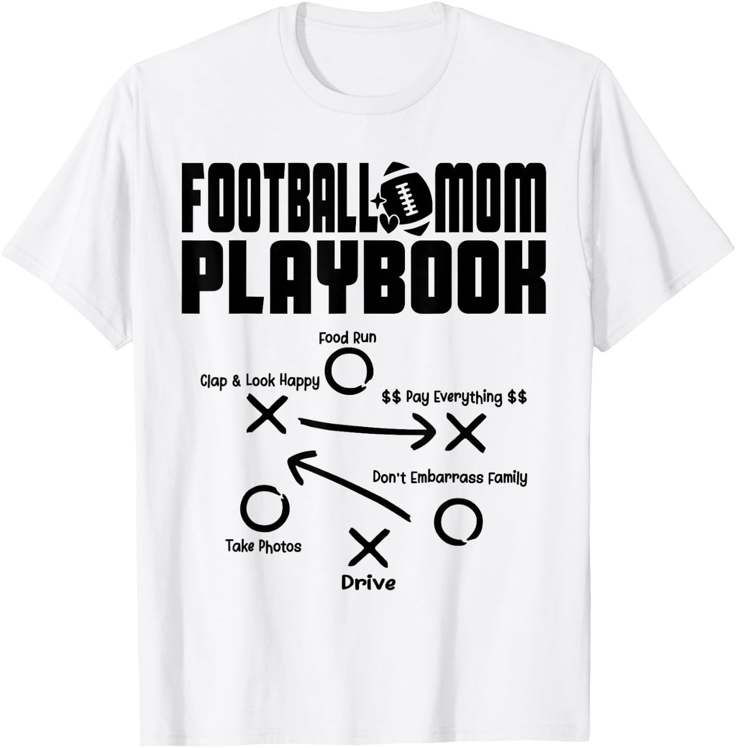 Football Mom PLAYBOOK Football Love Football Player Game Day T-Shirt - T-Shirt | White