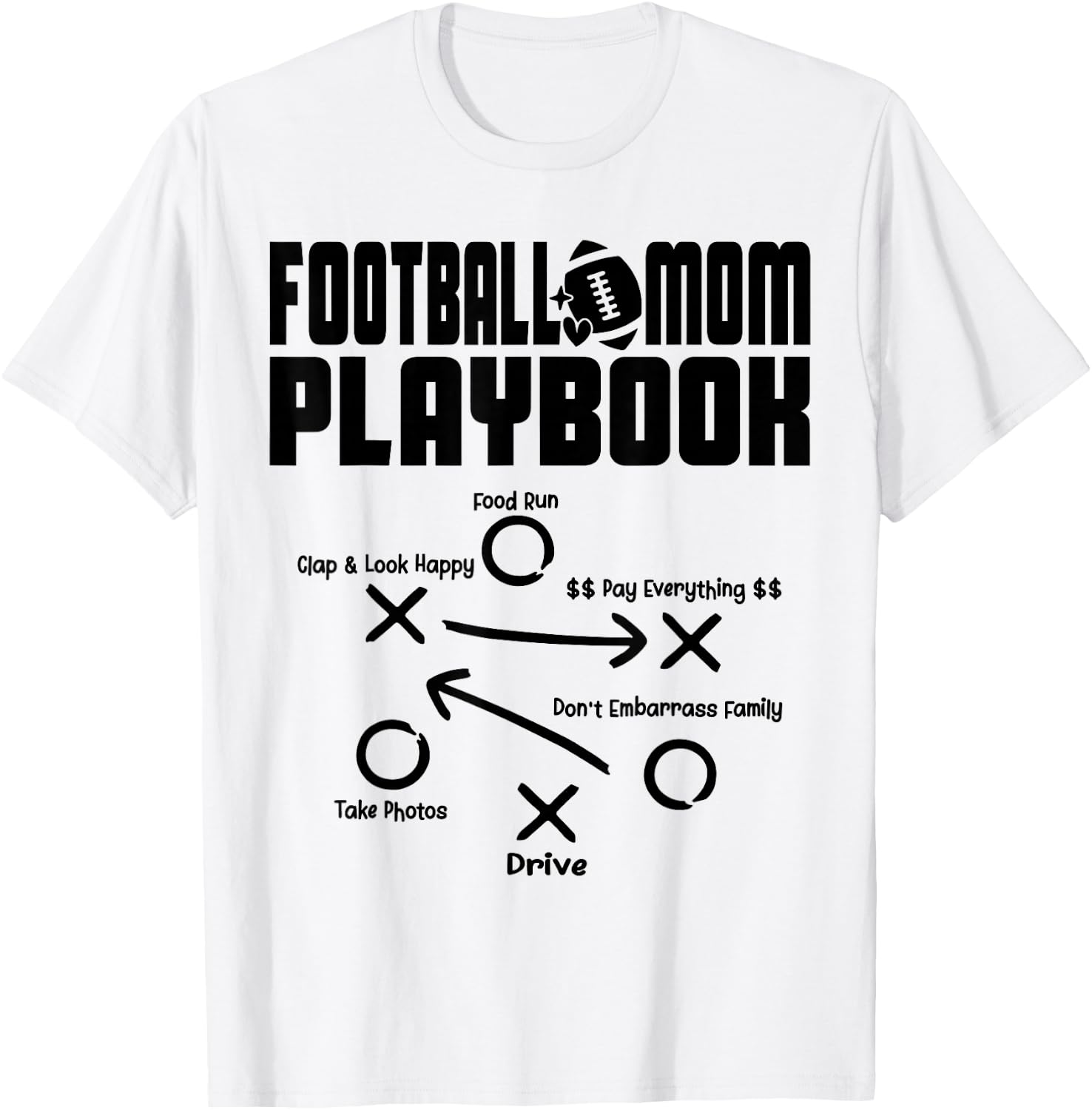 Football Mom PLAYBOOK Football Love Football Player Game Day T-Shirt - T-Shirt | White