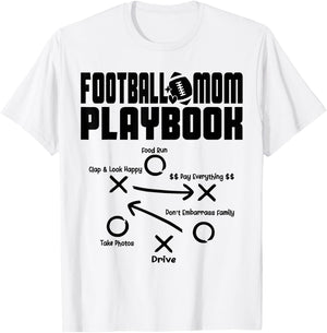 Football Mom PLAYBOOK Football Love Football Player Game Day T-Shirt - T-Shirt | White