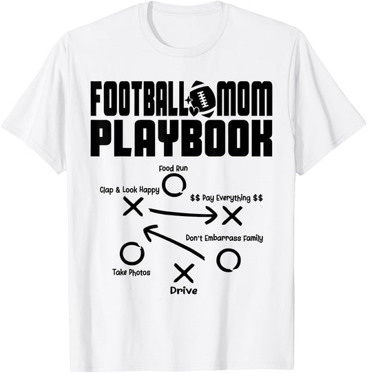 Football Mom PLAYBOOK Football Love Football Player Game Day T-Shirt - T-Shirt | White