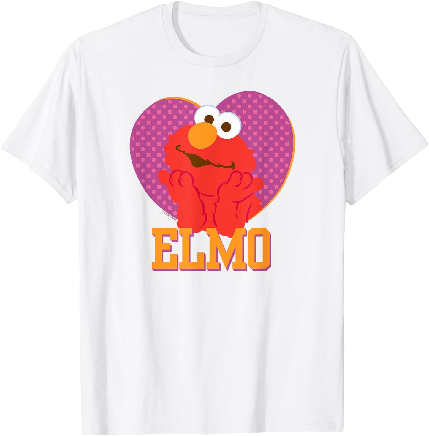 Sesame Street Patterned Elmo Heart T Shirt T-Shirt - T-Shirt | White