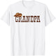 Grandpa Western Family Matching Birthday Cowboy Cowgirl T-Shirt - T-Shirt | White