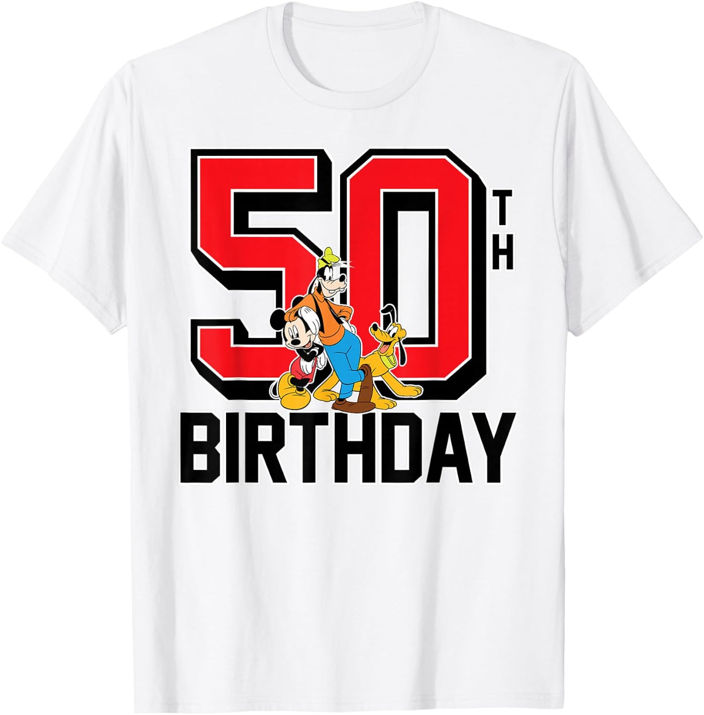 Mickey Mouse - Goofy Pluto 50th Birthday T-Shirt - T-Shirt | White