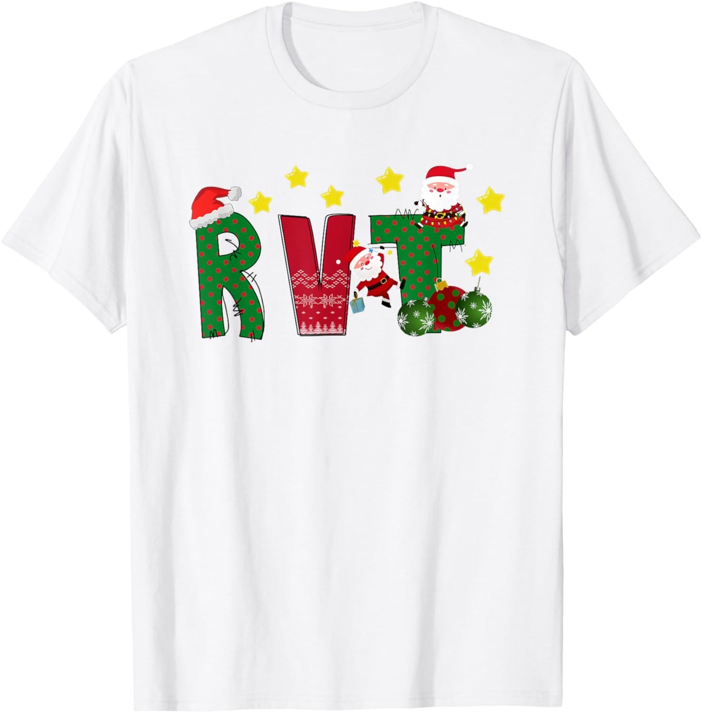 Women Christmas Vascular Sonographer RVT Vascular Ultrasound T-Shirt - T-Shirt | White