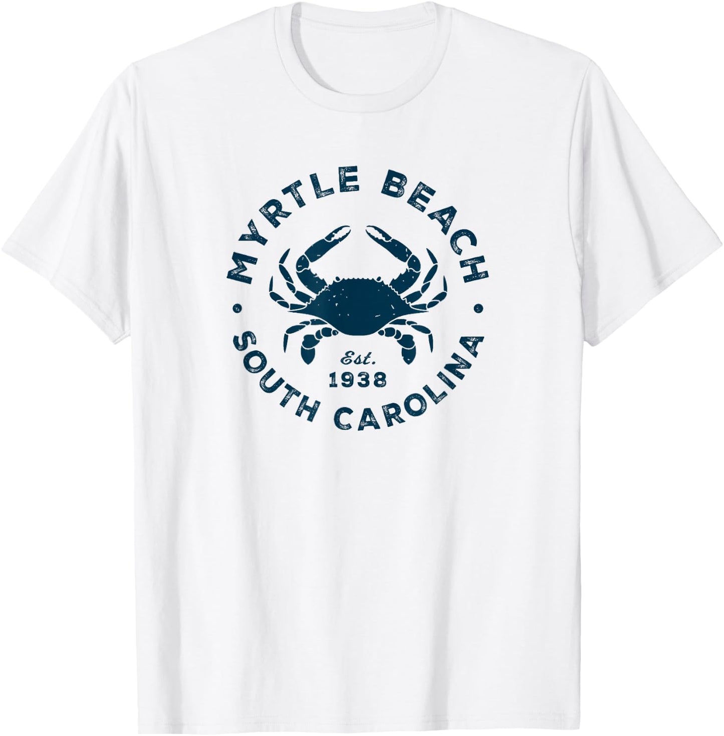 Myrtle Beach South Carolina Blue Crab Vacation Souvenir T-Shirt - T-Shirt | White