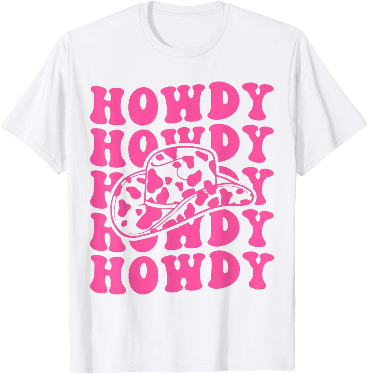 Vintage Pink Howdy Rodeo Western Country Southern Cowgirl T-Shirt - T-Shirt | White