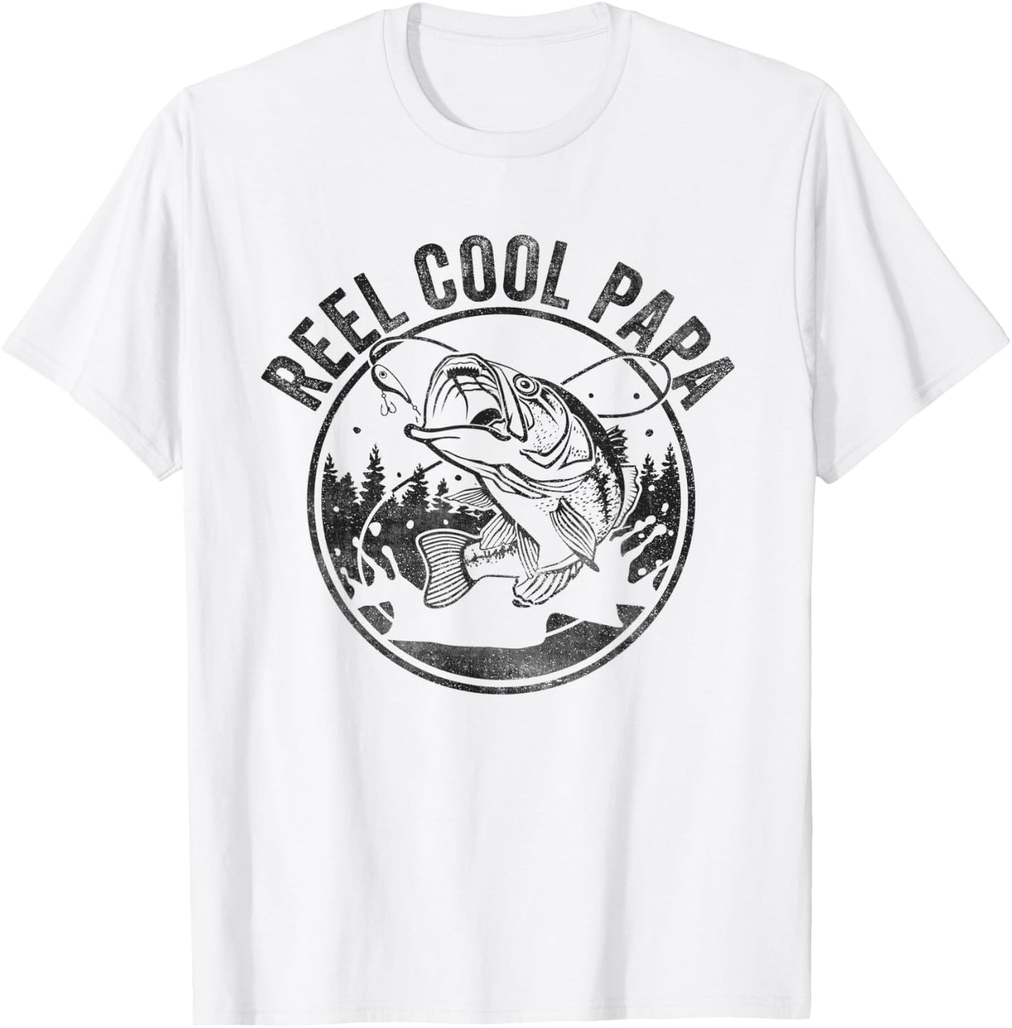 Reel Cool Papa Funny Fathers Day T-Shirt - T-Shirt | White