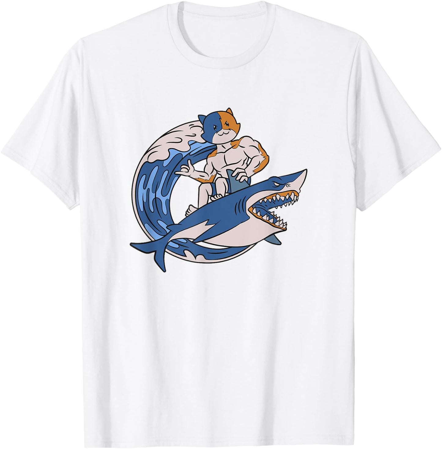 Fortnite Meowcles Shark Surf T-Shirt - T-Shirt | White